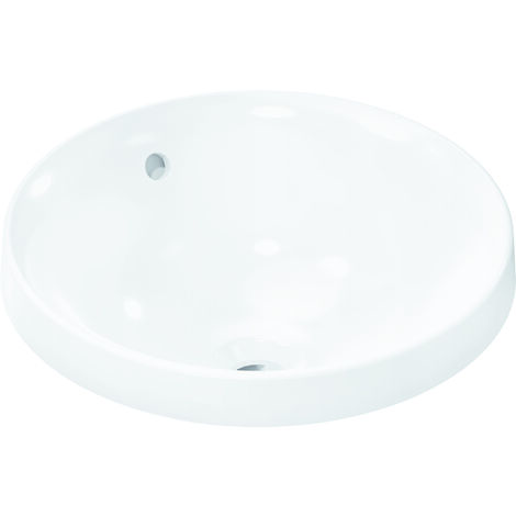 hansgrohe Xuniva S Einbauwaschtisch 400x400mm ohne Hahnloch mit Überlauf, Weiß
