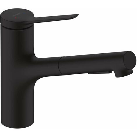 Hansgrohe Zesis M33 - Miscelatore da lavello 150, con doccetta estraibile, nero opaco 74800670