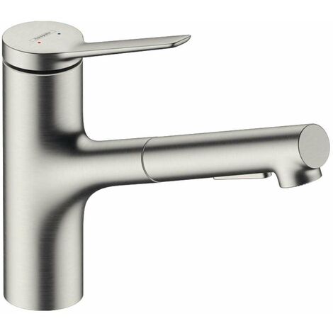 Hansgrohe Zesis M33 - Miscelatore da lavello con doccetta estraibile, sBox, simil inox 74821800
