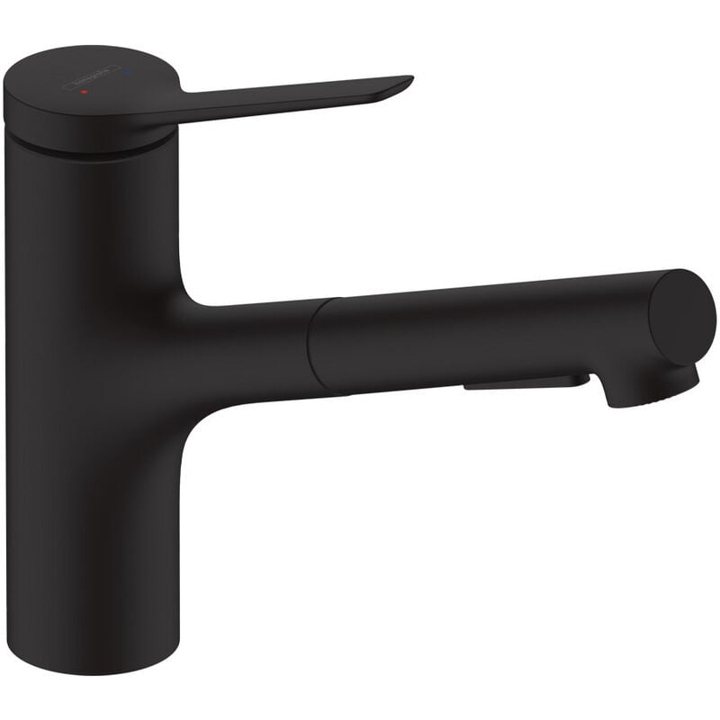 Hansgrohe - Zesis M33 Mitigeur de cuisine 150 avec douchette extractible 2 jets, Noir mat (74800670)