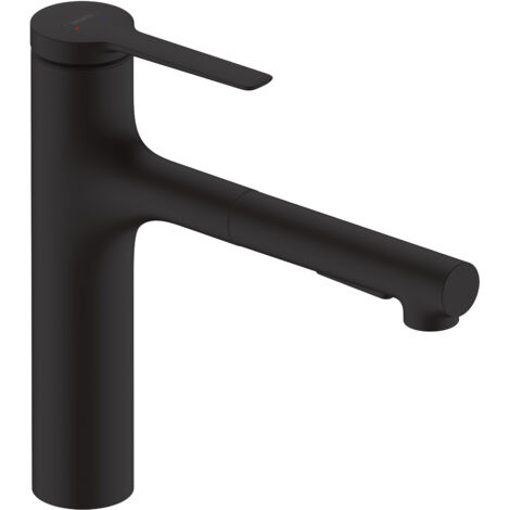 Hansgrohe Zesis M33 - Spültischarmatur 160, mit ausziehbarem Brause, sBox lite, Schwarz matt 74804670