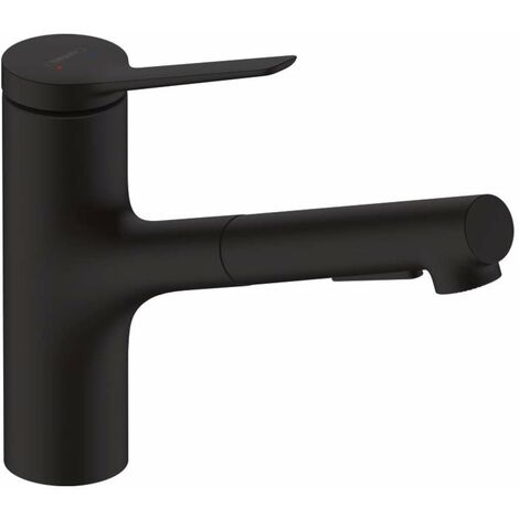 Hansgrohe Zesis M33 - Spültischarmatur mit ausziehbarer Brause, schwarz matt 74820670