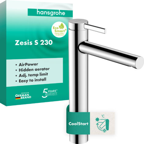 Hansgrohe Zesis S - Miscelatore lavabo, EcoSmart+, CoolStart, cromato 74731000