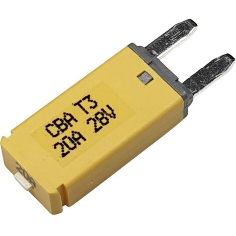 Hansor Circuit Breaker Mini, type 3. Manual Reset, 20A CBA3 Series 20A Disjoncteur pour fusible plat standard 20 A jaune 1 pc(s) Q713322