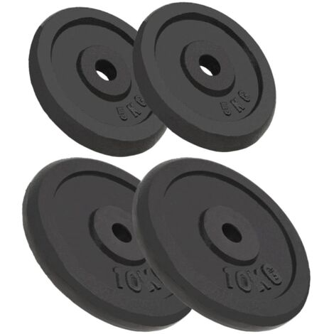 Hantelscheiben 4 Stk. 2x10 kg+2x5 kg Gusseisen vidaXL
