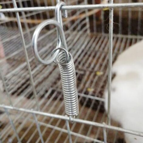 Haofy 20 Stück Multifunktionale Käfigtür Federhaken Metall Finger Feder Verriegelungshaken, Metall Finger Feder, Zur Befestigung der Käfigtür(Kleiner Federkäfig-Türhaken)