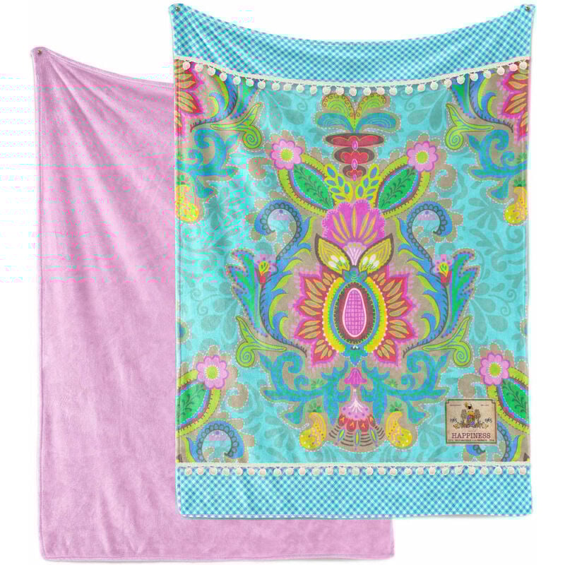 

Manta YOGI de terciopelo de poliéster 150x200 cm - Multicolor - Happiness