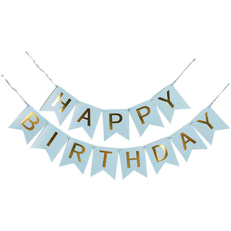 Happy Birthday Banner, Buchstaben Fischschwanz Wimpelkette Party Pull Flag Party Dekoration Lieferungen blau