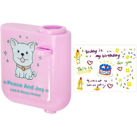 Happy Birthday Projector Mini Birthday Projection Lamp Portable Kids Projection Light for HouseholdSquare 1 Pink