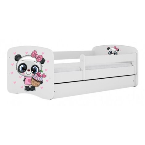 HAPPY - Children's panda bed 180 x 80 cm base + mattress + drawers