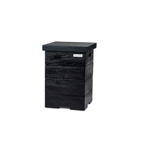 Happy Cocooning Mania Enclosure Beistelltisch für Gasflaschen Teak Black Schwarz