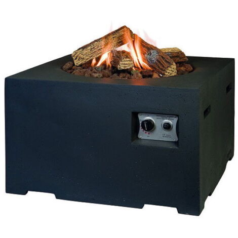 Happy Cocooning Mania Feuertisch 19,5 kW Feuerstelle schwarz inkl. 5 kg Lavasteine