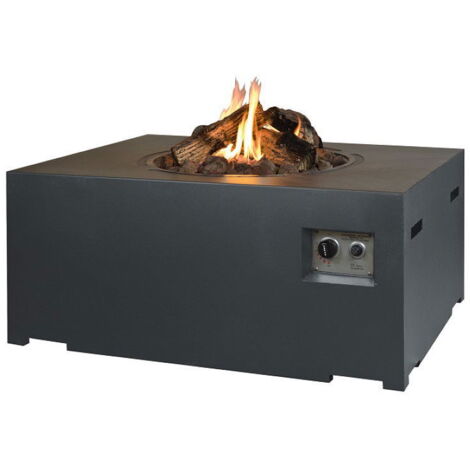 Happy Cocooning Mania Feuertisch 19,5 kW rechteckig Feuerstelle Beton-Optik grau