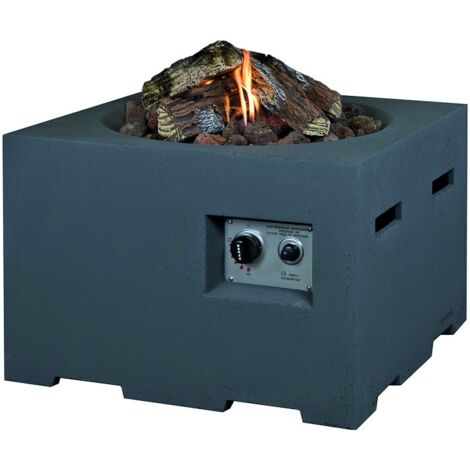 Happy Cocooning Mania Feuertisch grau 12 kW Feuerstelle inkl. 5 kg Lavasteine