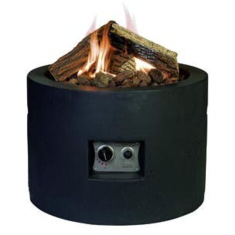 Happy Cocooning Mania Feuertisch rund 19,5 kW schwarz inkl. 5 kg Lavasteine