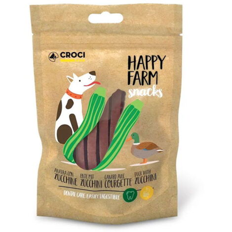 Happy Farm Snacks Anatra e Zucchine 12 buste da 80 g cad.