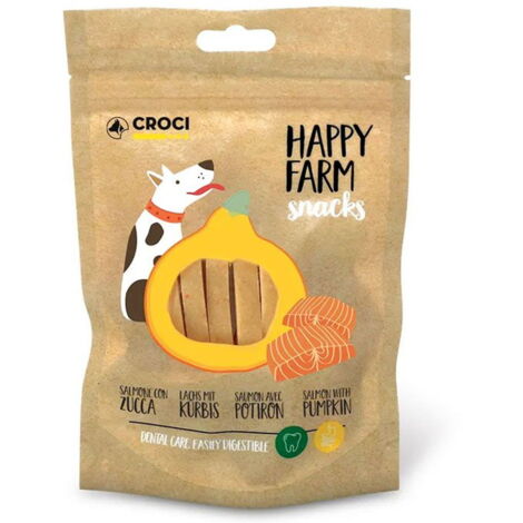 Happy Farm Snacks Salmone con zucca 12 buste da 80 g cad.