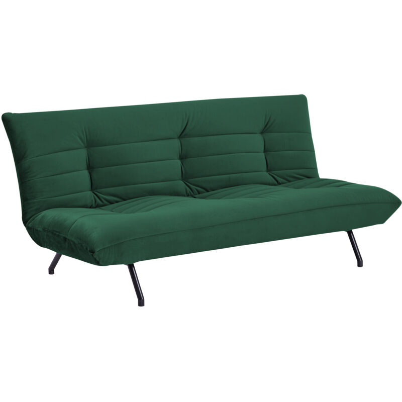 HAPPY GARDEN - Canapé convertible 3 places en velours vert ANATOLE