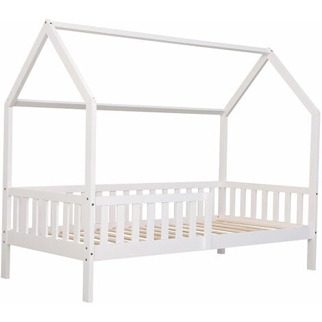HAPPY GARDEN - Lit cabane pour enfant 190x90cm blanc MARCEAU