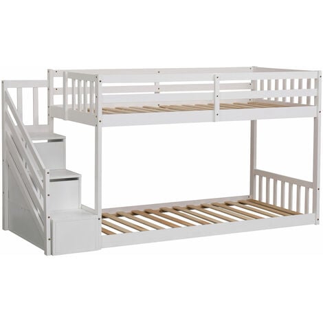 HAPPY GARDEN - Lits superposés pour enfants 190x90cm blanc CELESTINE