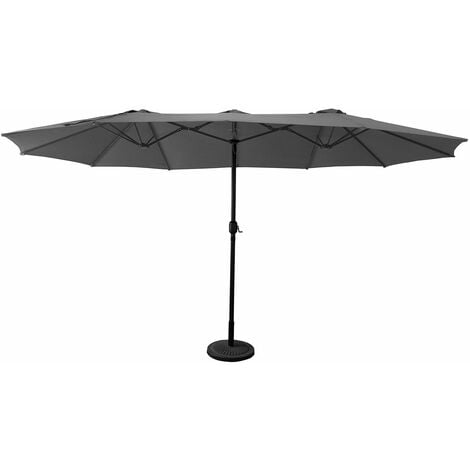 HAPPY GARDEN - Parasol double 2,7x4,6m LINAI gris
