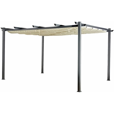 HAPPY GARDEN - Pergola autoportante 3 × 4m CASSIS beige - structure aluminium