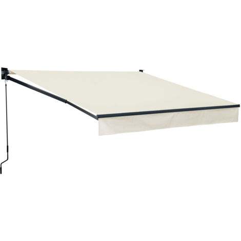 HAPPY GARDEN - Store banne SAULE 2,95 × 2,5m - Toile beige et structure grise