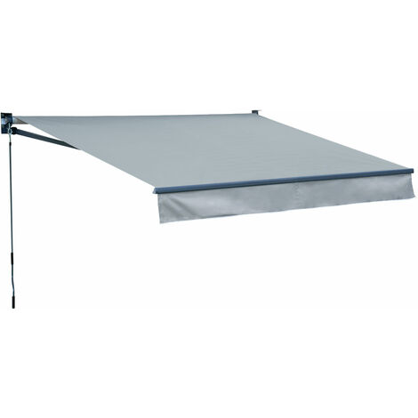 HAPPY GARDEN - Store banne SAULE 2,95 × 2,5m - Toile grise et structure grise