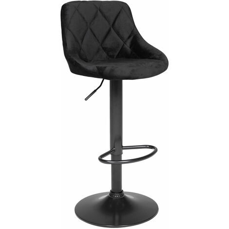 HAPPY GARDEN - Tabouret de bar en velours noir ROBIN