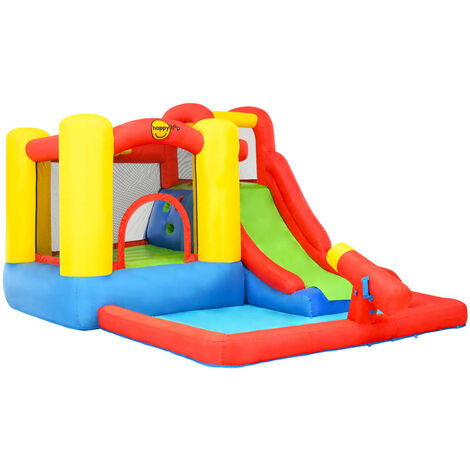 Happy Hop Château gonflable et toboggan pataugeoire 410x385x220 cm PVC