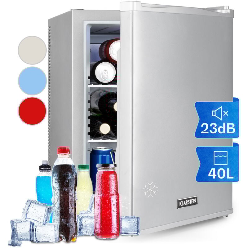 Klarstein - Mini Frigo de Chambre de 40L pour Snacks et Boissons, Petit Frigo Top Silencieux, Mini Bar, Petit Réfrigérateur Camping, Mini Frigo