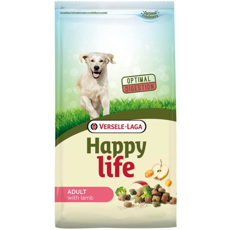 Global Network - Happy Life Dog Food Adult Lamb | Versele Laga Dog Food | Nourriture pour chiens 15 kg