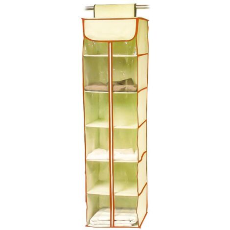 HAPPY organizador ropa 6 estantes 30x30x120 , Organizador de ropa de 6 estantes Ecológico, anitmoho y resitente a la humedad Ideal para guardar camisas u otras prendas