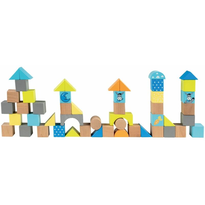 

Bloques de madera burro azul gris amarillo - Multicolor - Happy People