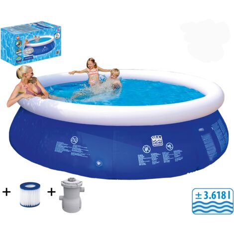 HAPPY PEOPLE QuickUp Pool blau 300 x 76 cm inkl. Filterpumpe, 3618 Ltr