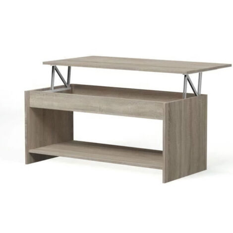 HAPPY Table basse transformable style contemporain laminé chene sonoma - L 100 x l 50 cm