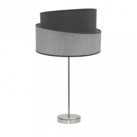 hara hohe tischlampe 1xe27 nickel/grau 66x35x35 cm