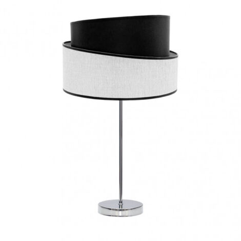 hara lampada da tavolo alta 1xe27 cromo/bianco-nero 66x35x35 cm