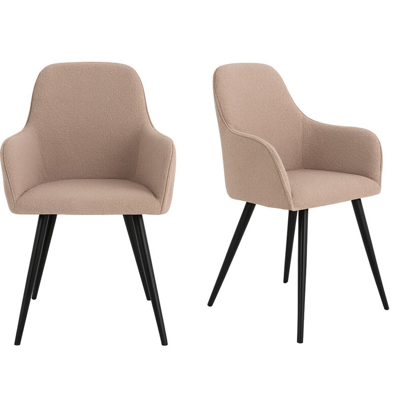 Harbo chaise de salle à manger bouclé beige.