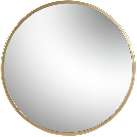 main image of "Harbour Housewares 40cm Round Metal Frame Wall Mirror - Gold"