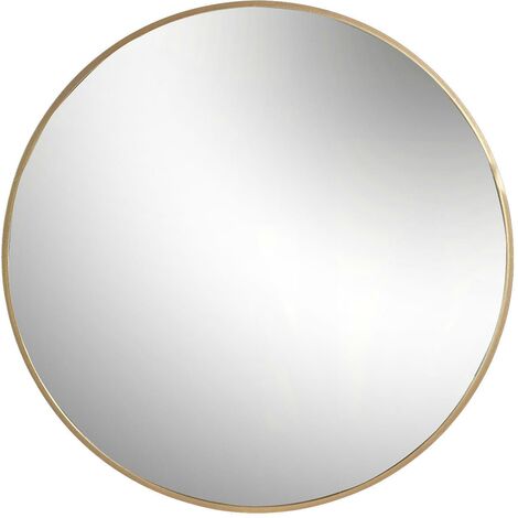 main image of "Harbour Housewares 80cm Round Metal Frame Wall Mirror - Gold"