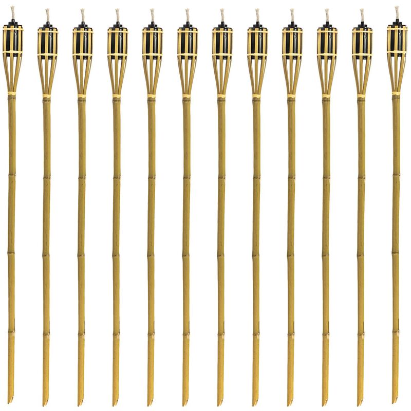 Bamboo Garden Torches - 114cm - Natural - Pack of 12 - Harbour Housewares