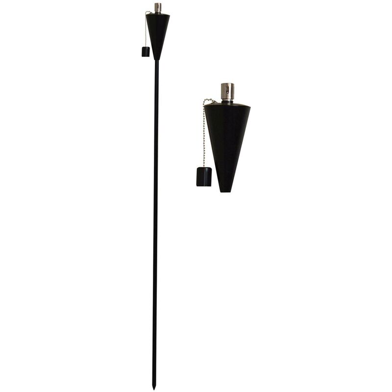 Metal Garden Torch - Cone - Black - Harbour Housewares