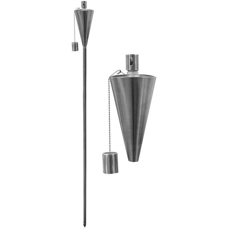 Metal Garden Torch - Cone - Silver - Harbour Housewares