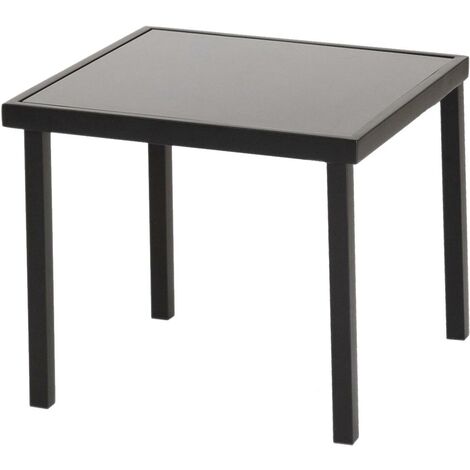 main image of "Harbour Housewares Sussex Garden Side Table - Metal Outdoor Patio Furniture - 44 x 44cm - Black"