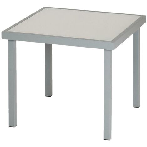 main image of "Harbour Housewares Sussex Garden Side Table - Metal Outdoor Patio Furniture - 44 x 44cm - Grey"