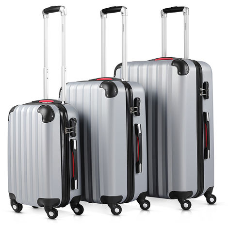 main image of "Hard Shell Suitcase Set Trolley Strong Spinner Bag Cases Cabin Luggage 3 Pieces"