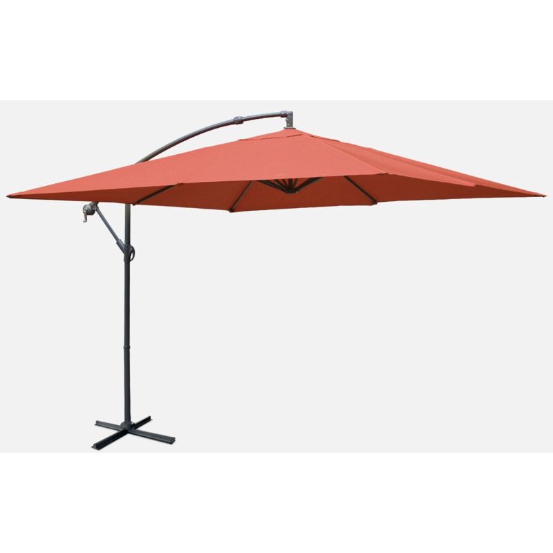 

Alice's Garden - Parasol cuadrada 3x3m - Hardelot 3x3m - Terracota - Manivela anti-retorno | Tejido repelente al agua | Fácil de usar - Terra Cotta
