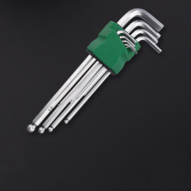 Boed - Hardware tools, L-shaped ball head hex screw wrench, 9-piece plum blossom extension set, Allen wrench set(13189, 9-piece extended hex socket)