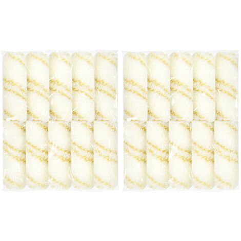 HARDY WORKING TOOLS 20x rullo di verniciatura 10cm, lunghezza del pelo 12mm, diametro 15mm, rotolo di verniciatura, Telai per rulli, giallo-bianco